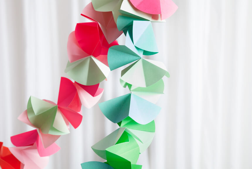 Origamigirlande selbst basteln