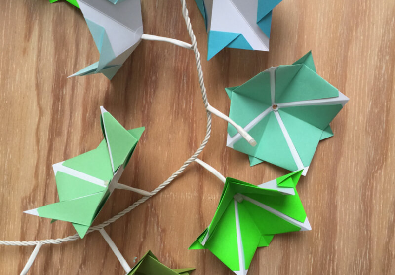 DIY Origami Lichterkette Deko selbst basteln WLKNDYS