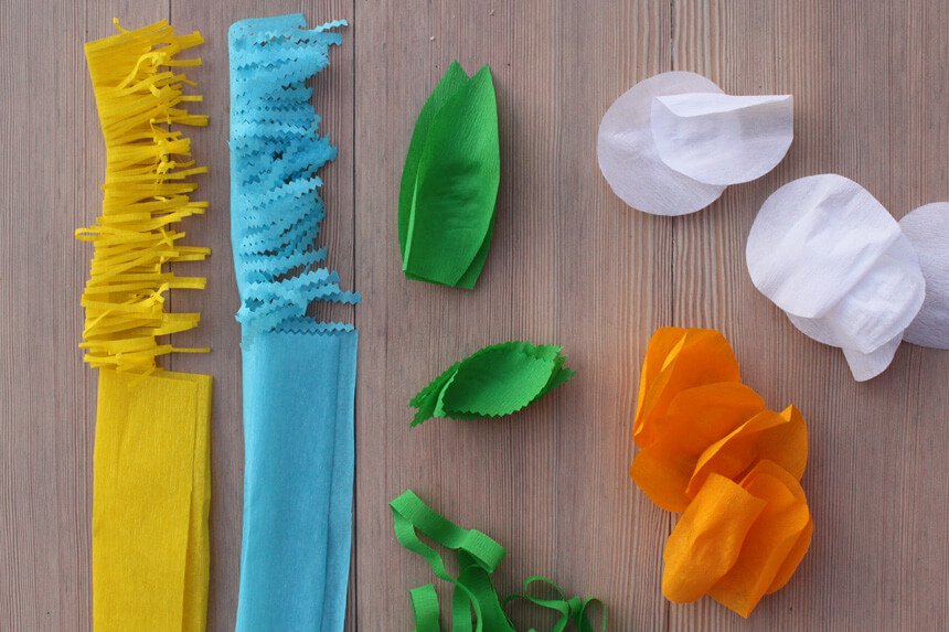 Papierblumen mit Kindern basteln - Anleitung Step 2