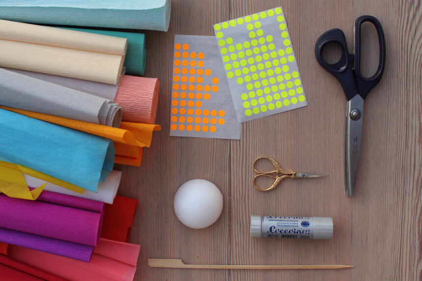 Papierblumen basteln - Materialien