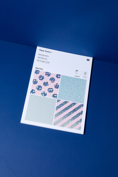 Bastelpapierblock Hologramm Mint & Rosa