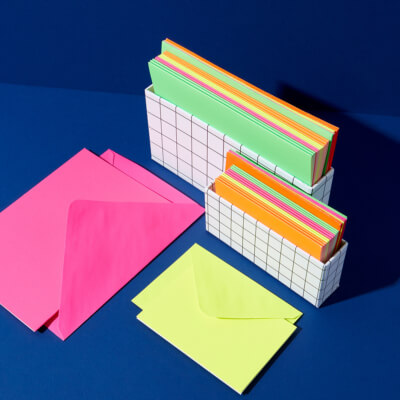 Karten und Umschlagset Neon – 2 Varianten