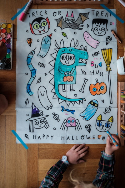 Ausmalposter "Trick or Treat" (digitales Produkt)