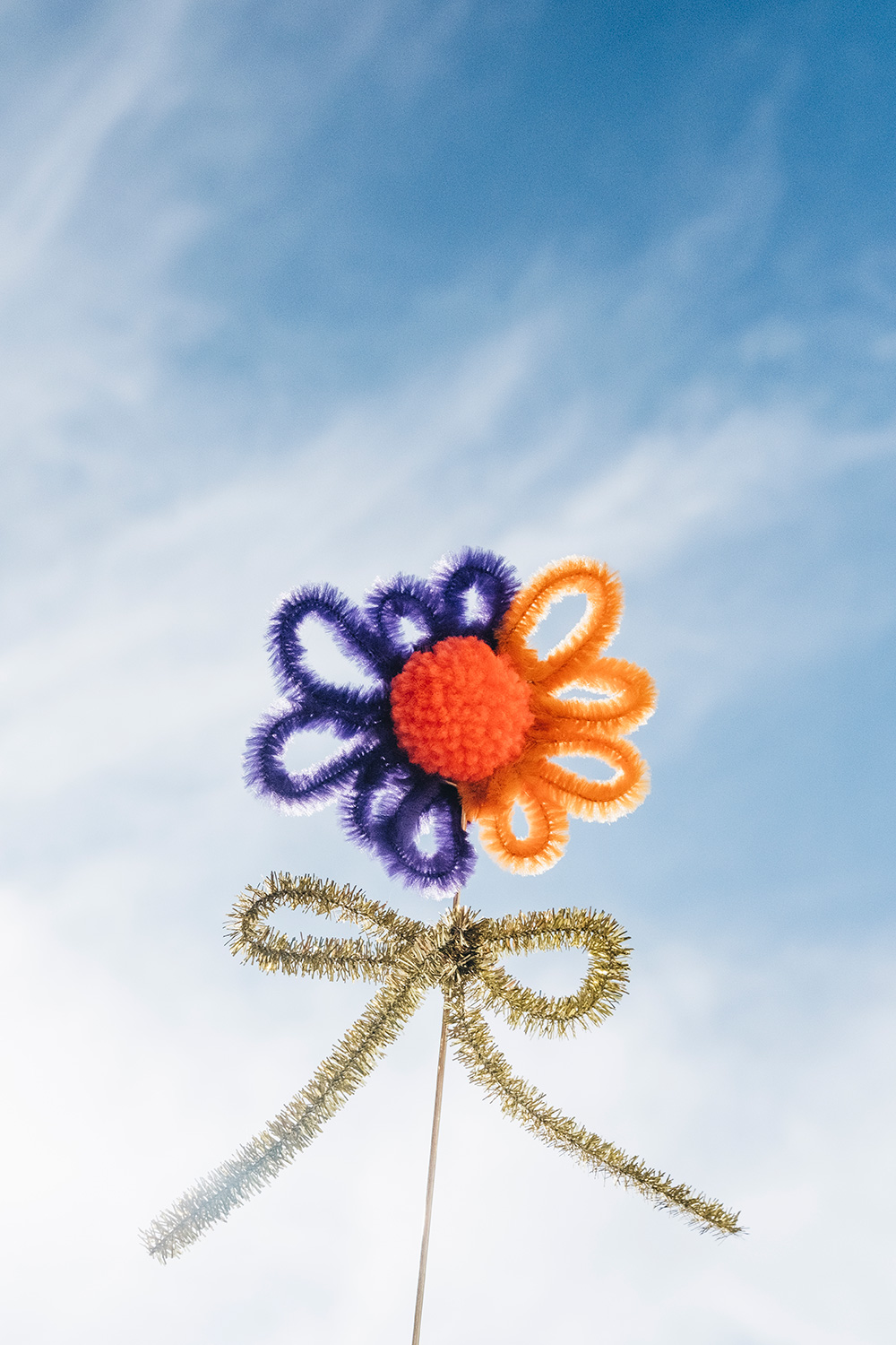 Pfeifenputzer-Blumen basteln leicht gemacht.