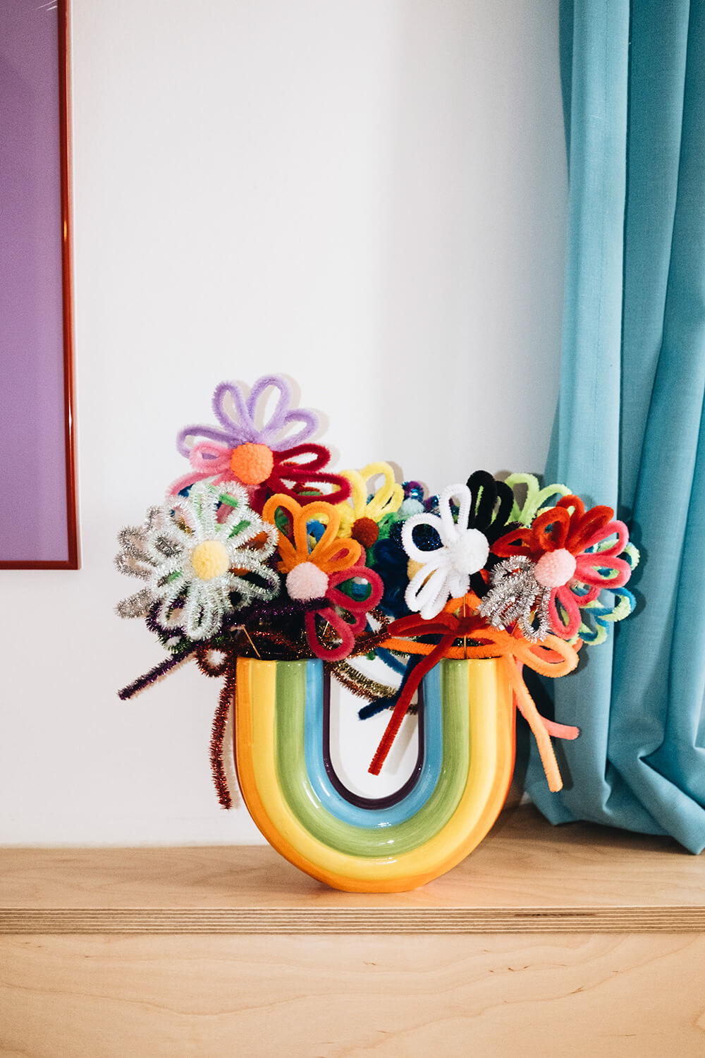 Pfeifenputzer-Blumen basteln leicht gemacht.