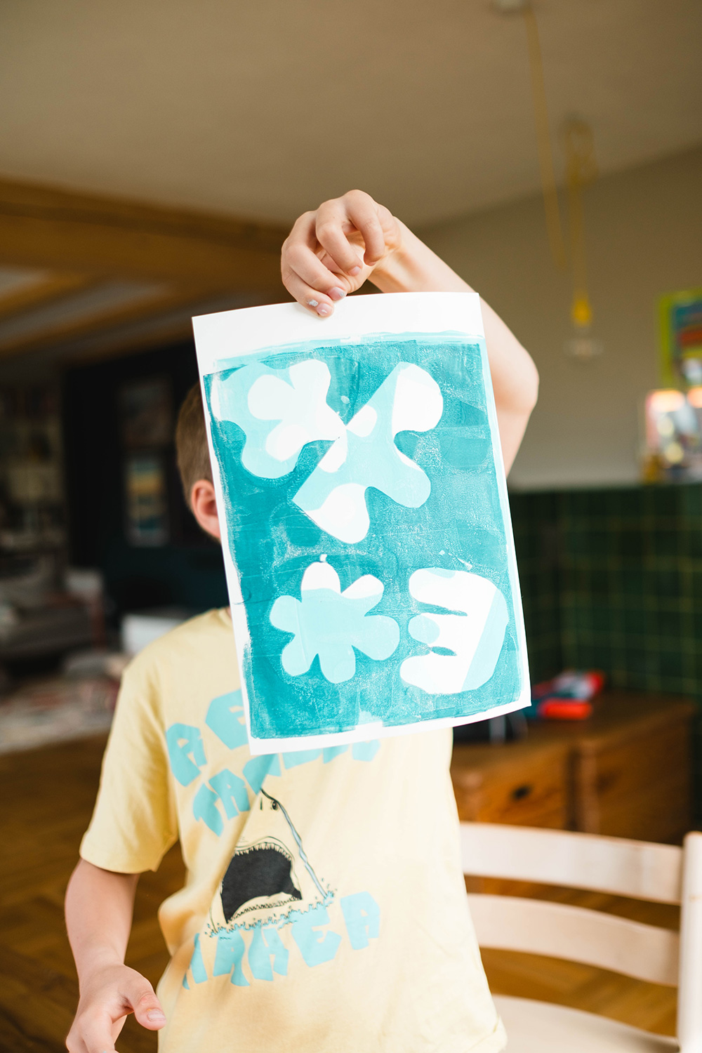 Wir drucken mit Gelli Arts Geldruckplatten.
