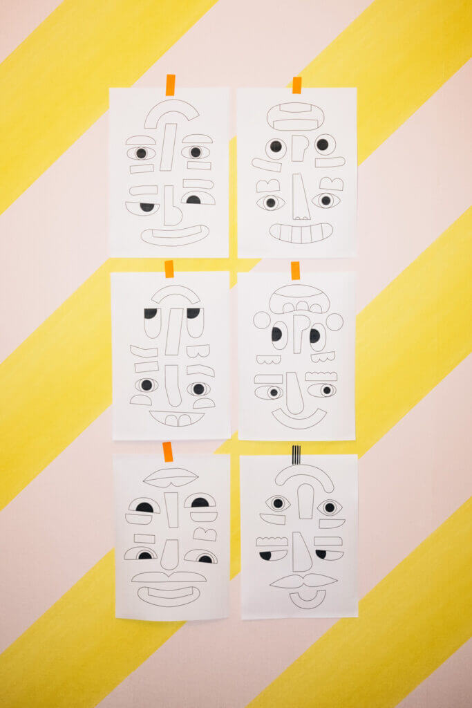 Gesichter-Kunst Vorlagen zum Basteln