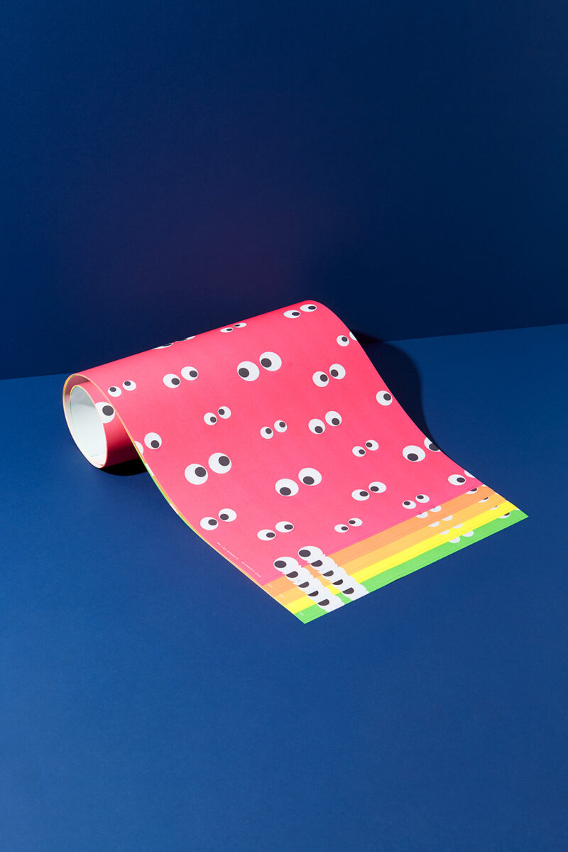 Geschenkpapier Eyes Neon