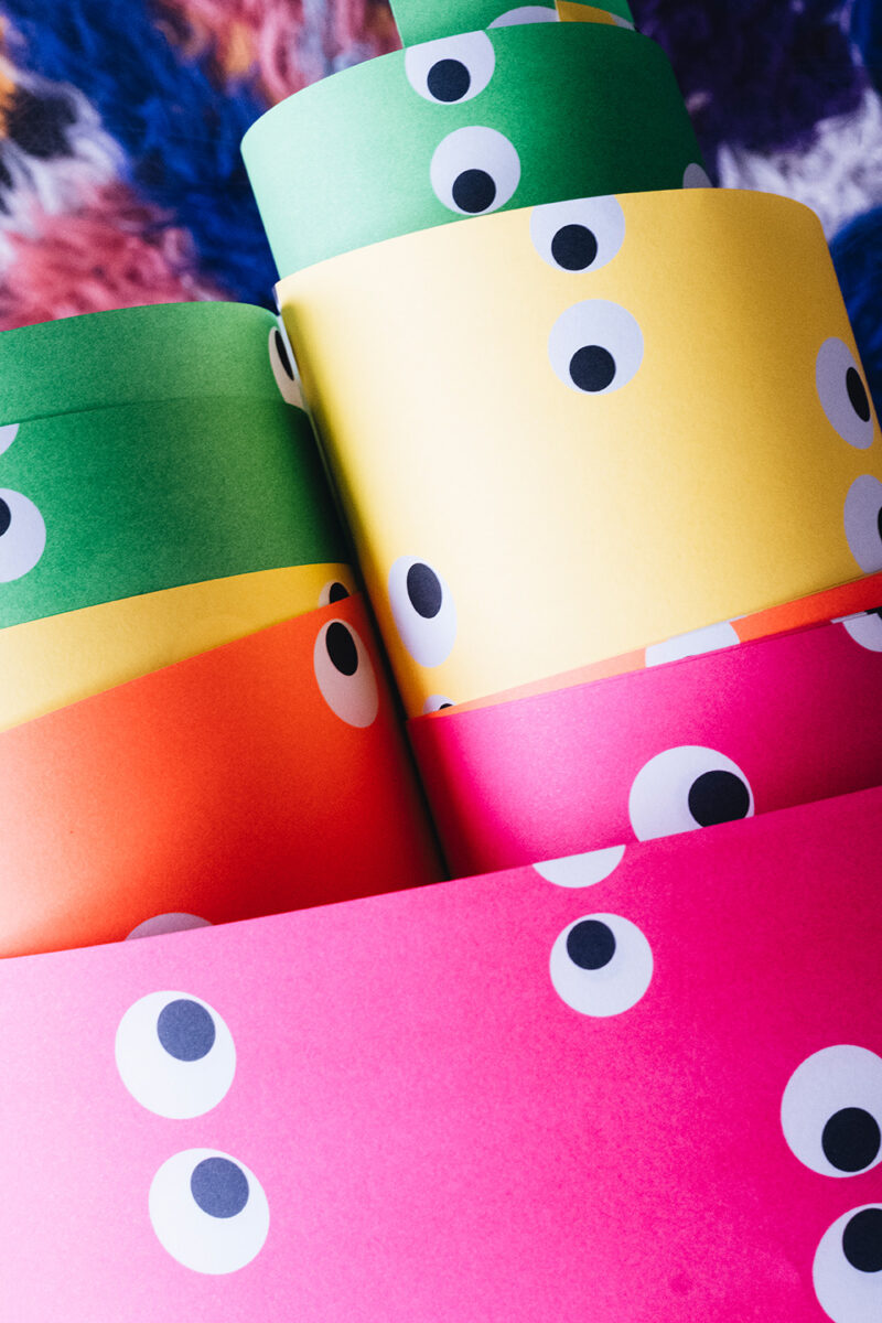 Geschenkpapier “Neon-Disco Eyes” Superset – 10 Bögen