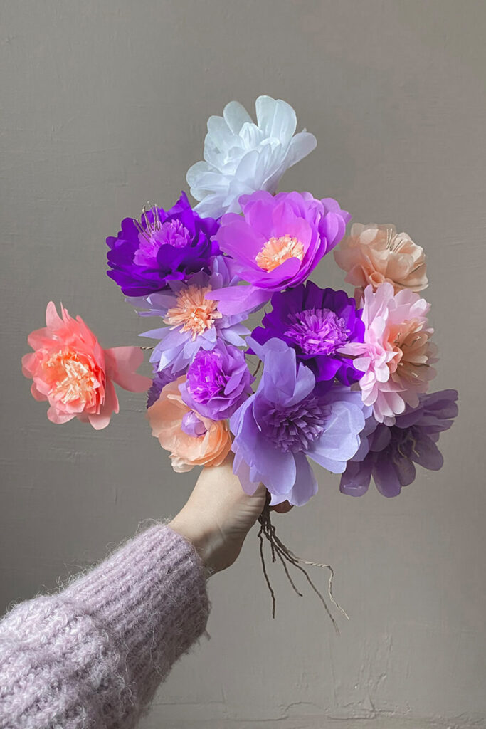 Papierblumen basteln