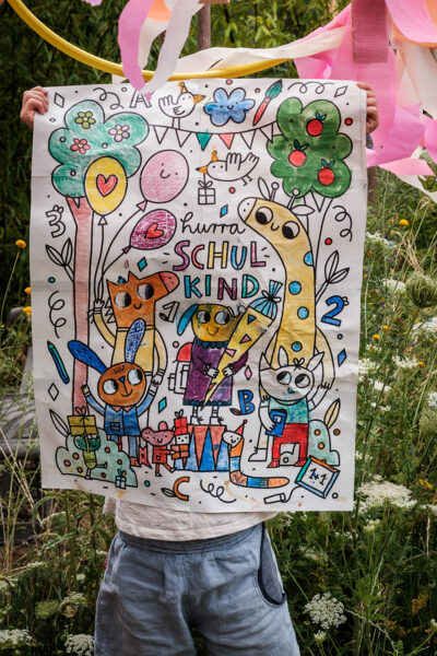Ausmalposter "Hurra Schulkind" (digitales Produkt)