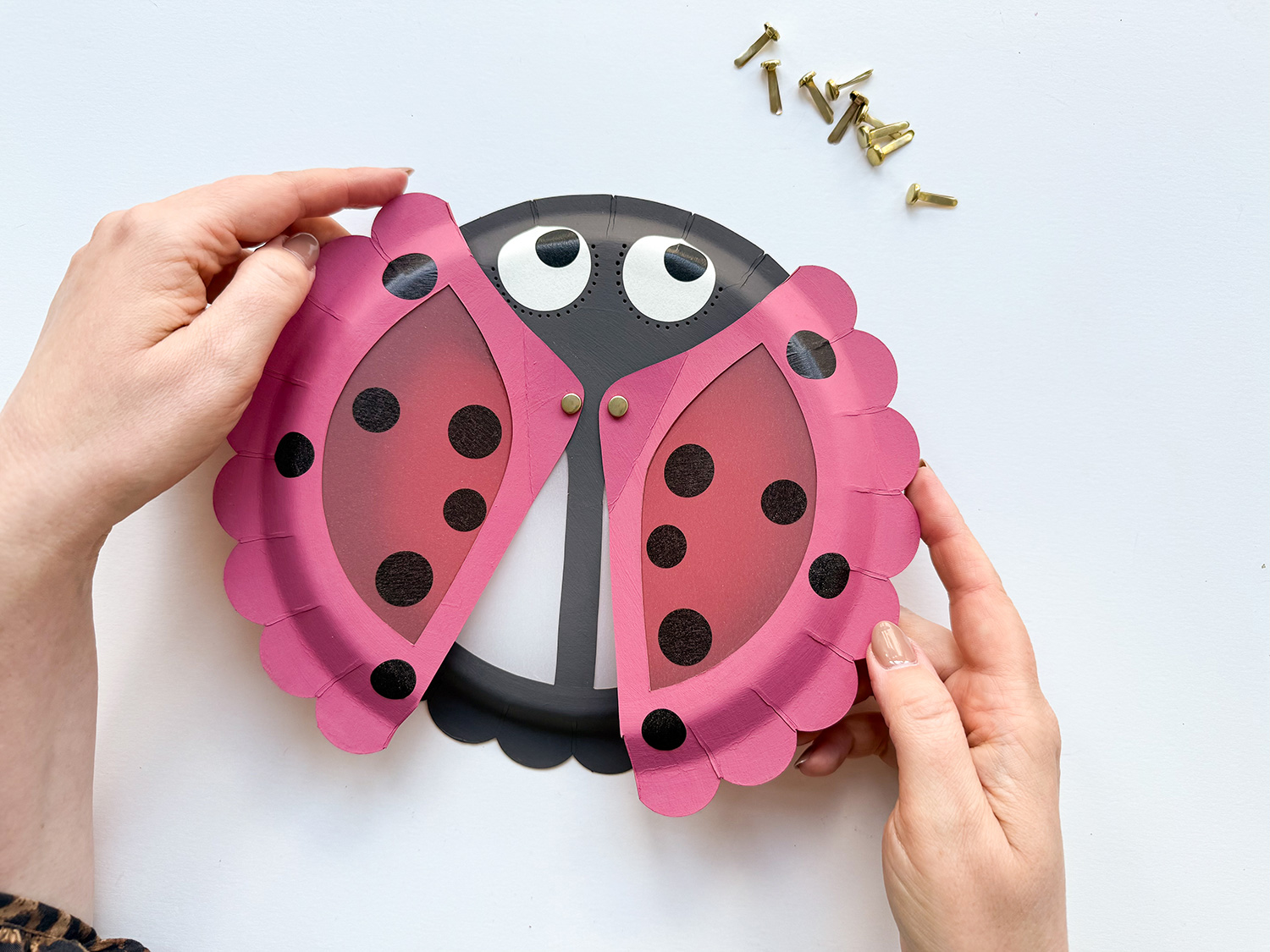 Lass uns eine Marienkäfer-Laterne basteln.