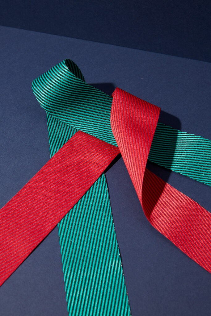 Webband "Diagonale Steifen Holly Jolly"