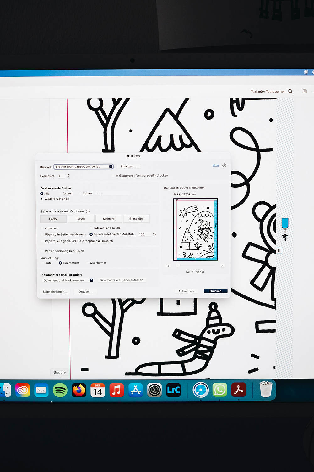 Winter-Ausmalposter "Let it snow"