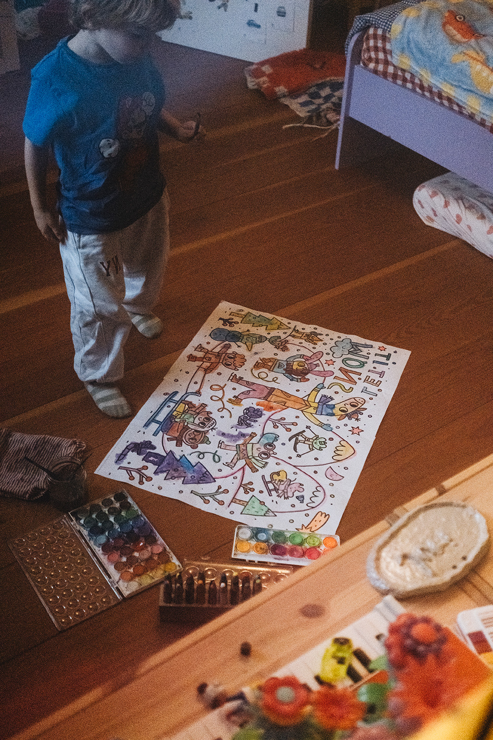 Winter-Ausmalposter "Let it snow"