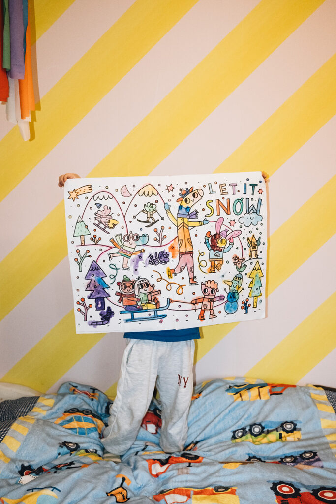 Winter-Ausmalposter "Let it snow"