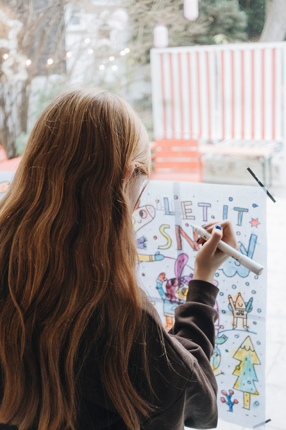 Winter-Ausmalposter "Let it snow"