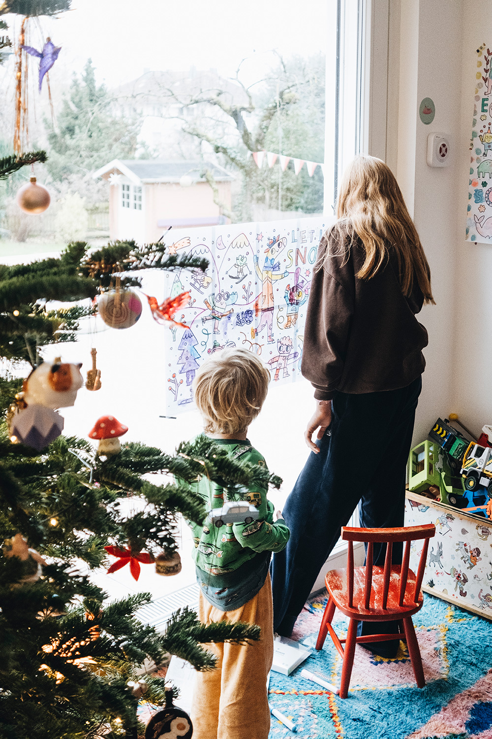 Winter-Ausmalposter "Let it snow"