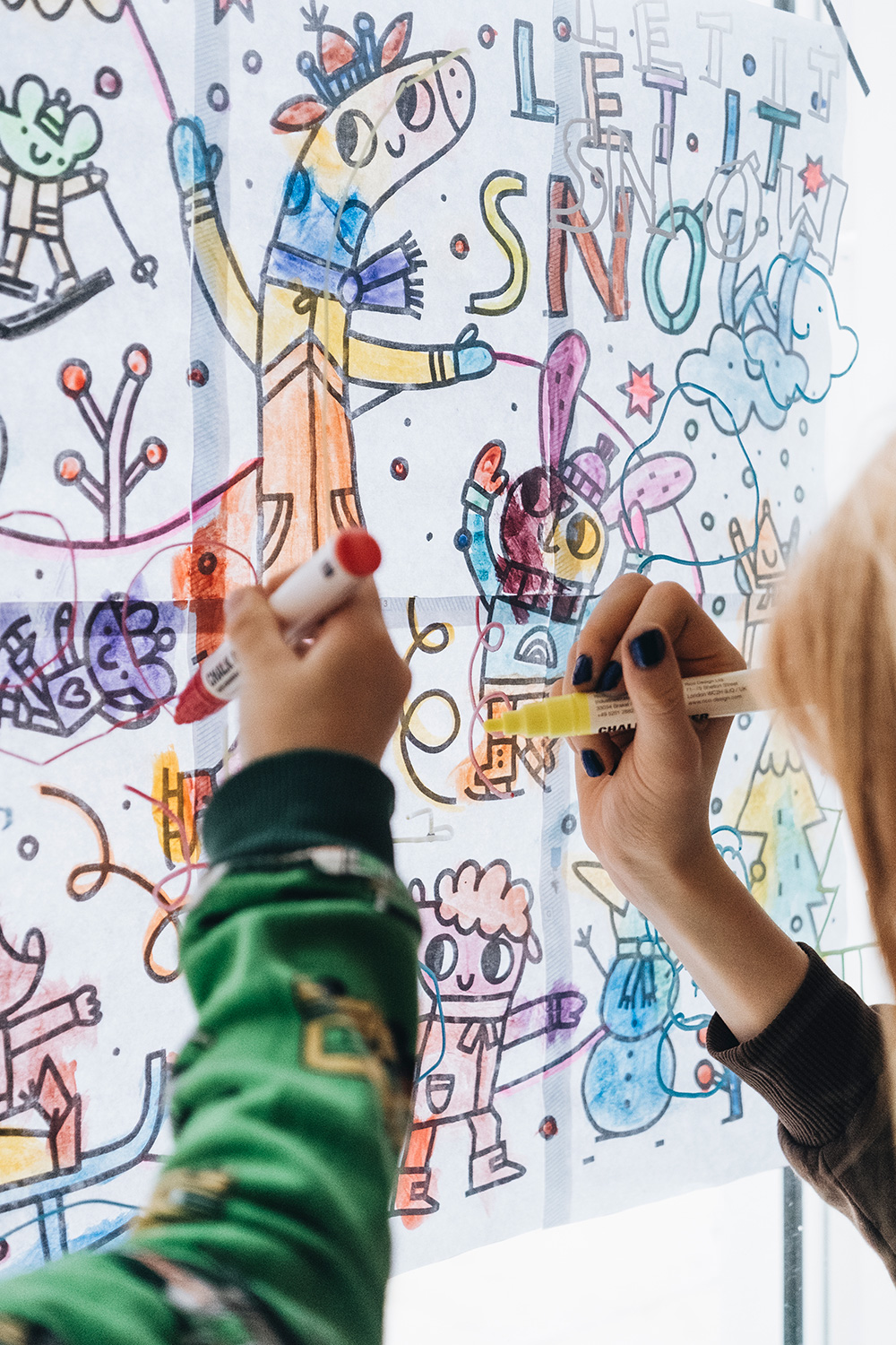 Winter-Ausmalposter "Let it snow"