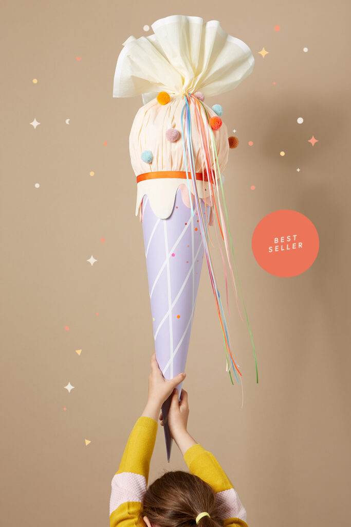 Lass uns die Original WE LIKE MONDAYS Eis-Schultüte basteln.