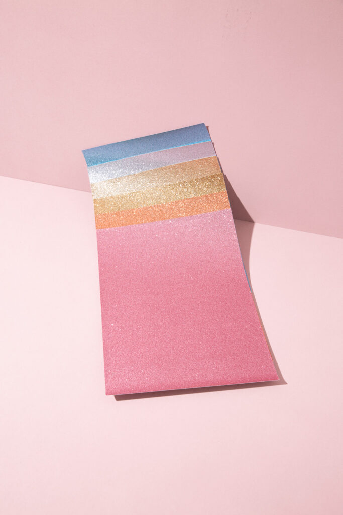 Selbstklebende Glitzer-Papierbögen